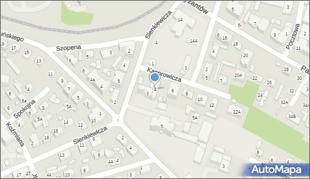 Zamość, Kasprowicza Jana, 4, mapa Zamościa