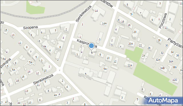 Zamość, Kasprowicza Jana, 6, mapa Zamościa