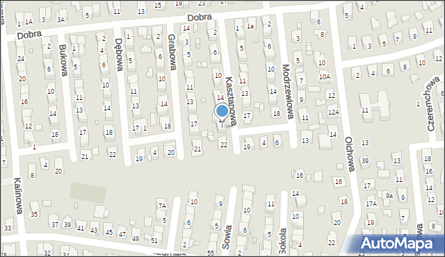 Zamość, Kasztanowa, 20, mapa Zamościa