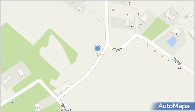 Zaręby, Kasztanowa, 13, mapa Zaręby