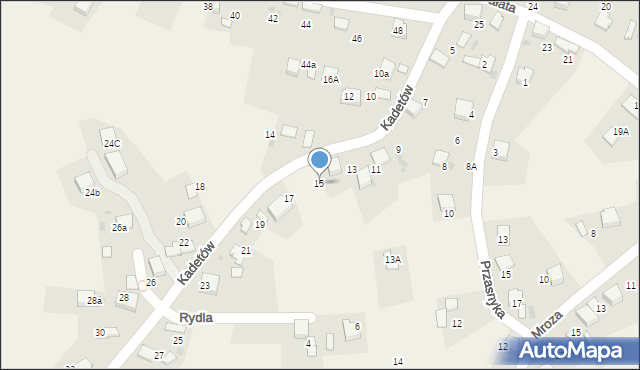 Żarki, Kadetów, 15, mapa Żarki