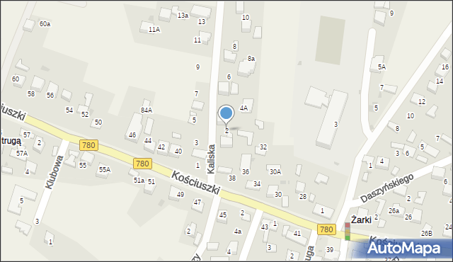 Żarki, Kaliska, 2, mapa Żarki