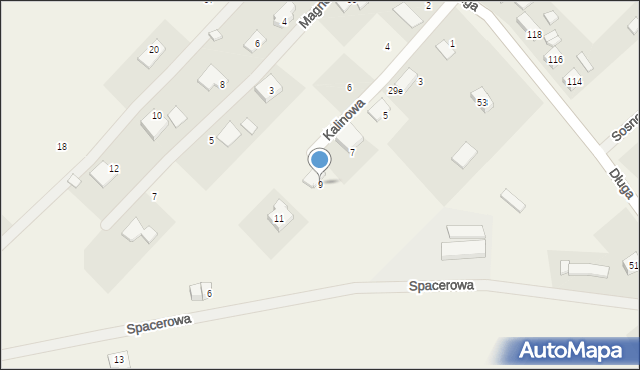 Żarowo, Kalinowa, 9, mapa Żarowo