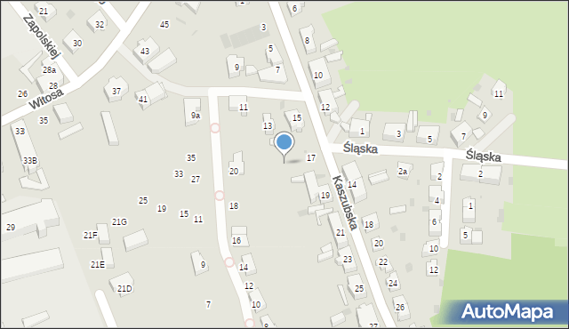 Żary, Kaszubska, 17d, mapa Żary