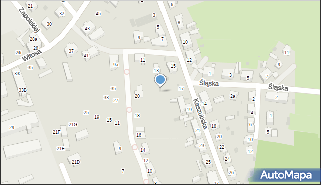 Żary, Kaszubska, 17g, mapa Żary