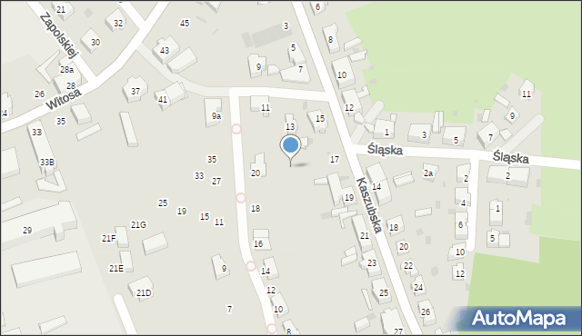 Żary, Kaszubska, 17j, mapa Żary