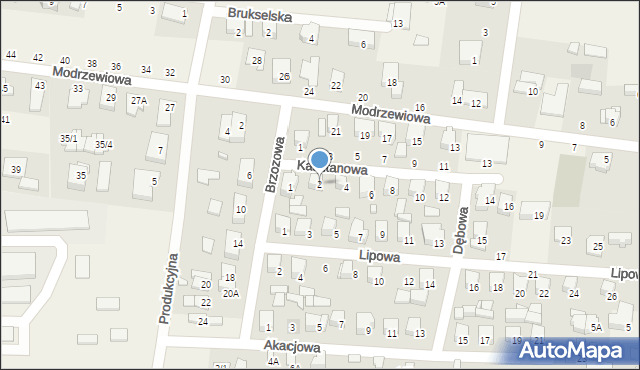 Zaścianki, Kasztanowa, 2, mapa Zaścianki