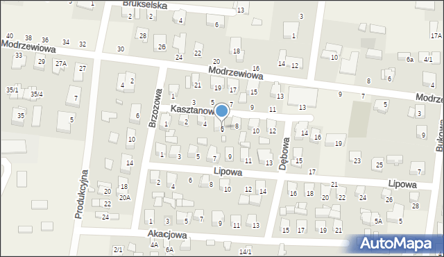 Zaścianki, Kasztanowa, 6, mapa Zaścianki