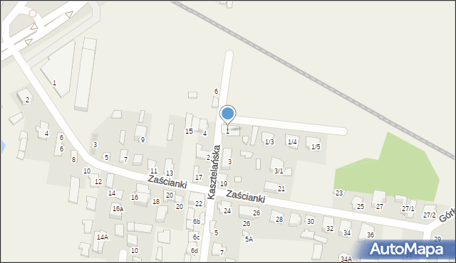 Zaścianki, Kasztelańska, 1, mapa Zaścianki