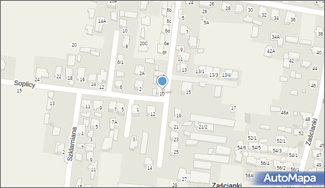 Zaścianki, Kasztelańska, 10, mapa Zaścianki