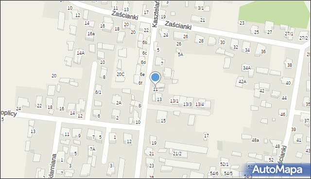 Zaścianki, Kasztelańska, 11, mapa Zaścianki