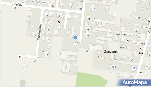 Zaścianki, Kasztelańska, 14, mapa Zaścianki