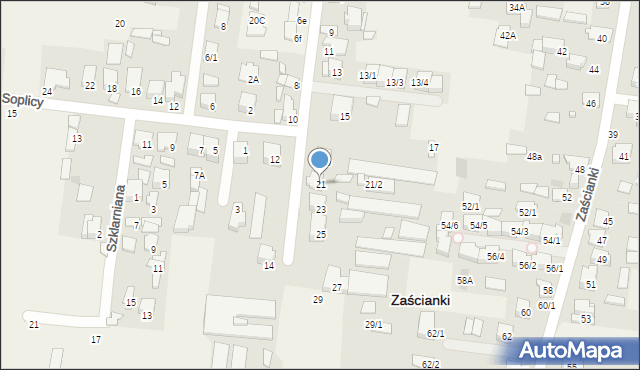 Zaścianki, Kasztelańska, 21, mapa Zaścianki