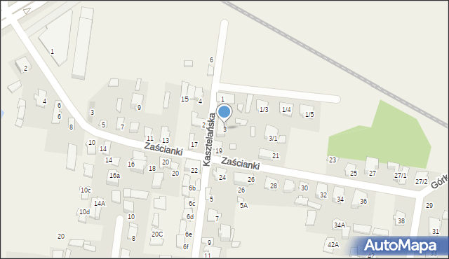 Zaścianki, Kasztelańska, 3, mapa Zaścianki