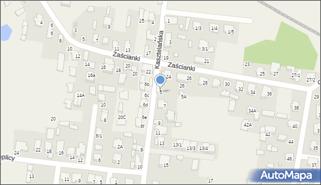 Zaścianki, Kasztelańska, 5, mapa Zaścianki