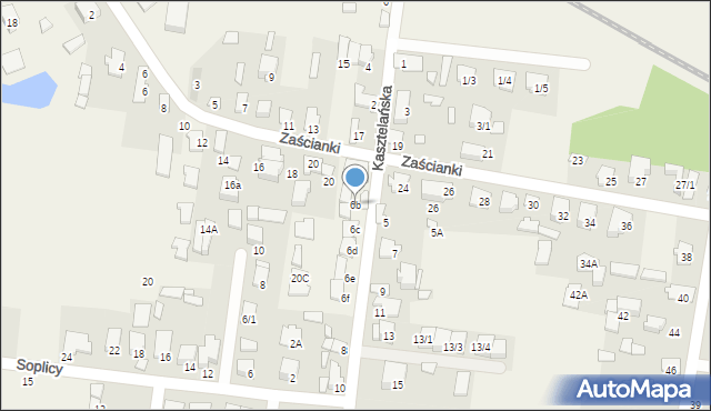 Zaścianki, Kasztelańska, 6b, mapa Zaścianki
