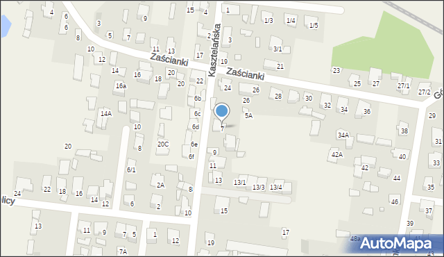 Zaścianki, Kasztelańska, 7, mapa Zaścianki