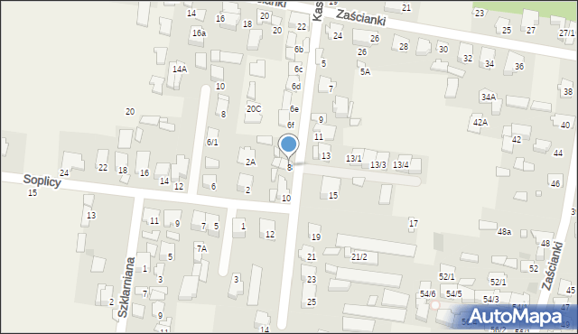 Zaścianki, Kasztelańska, 8, mapa Zaścianki