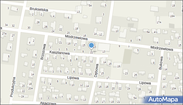 Zaścianki, Kasztanowa, 11, mapa Zaścianki