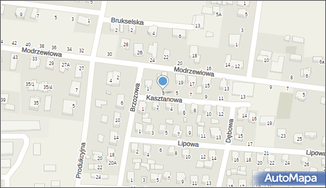 Zaścianki, Kasztanowa, 3, mapa Zaścianki