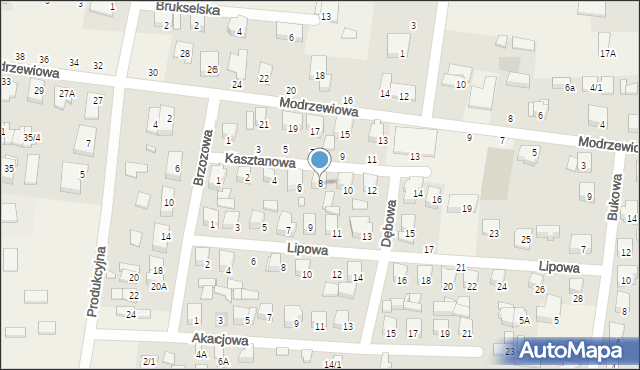 Zaścianki, Kasztanowa, 8, mapa Zaścianki