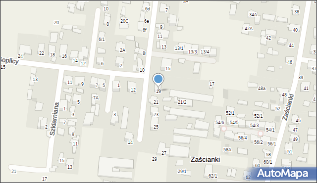 Zaścianki, Kasztelańska, 19, mapa Zaścianki
