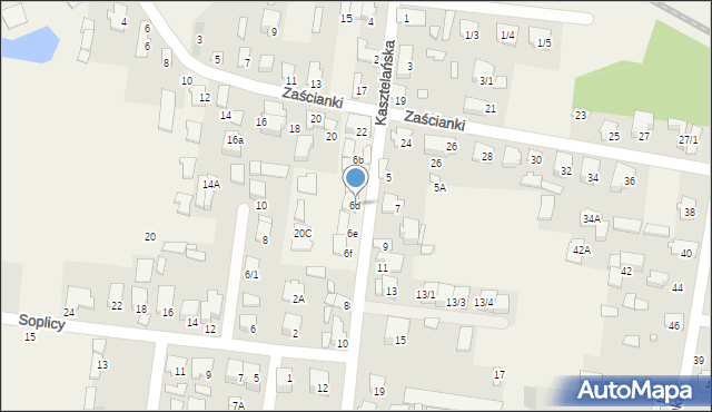 Zaścianki, Kasztelańska, 6d, mapa Zaścianki