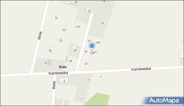 Zatory, Karniewska, 12a, mapa Zatory