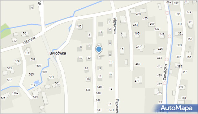 Zawadka, Karmelowa, 7, mapa Zawadka