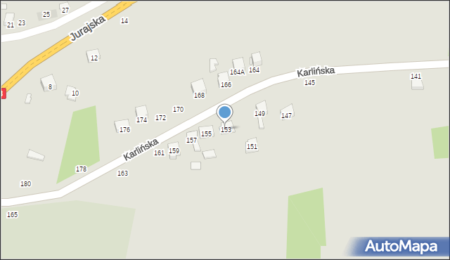 Zawiercie, Karlińska, 153, mapa Zawiercie