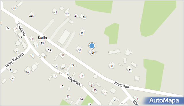 Zawiercie, Karlińska, 32b, mapa Zawiercie