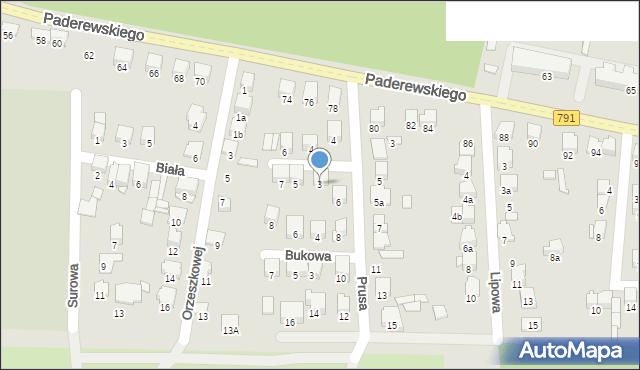 Zawiercie, Kasztanowa, 3, mapa Zawiercie