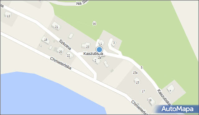Zawory, Kaszubska, 2a, mapa Zawory