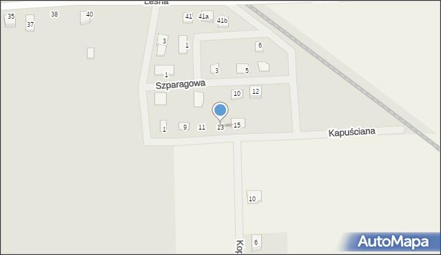 Zbąszyń, Kapuściana, 13, mapa Zbąszyń