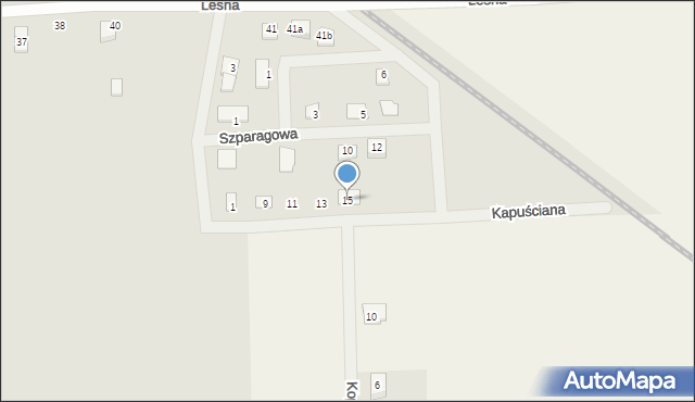 Zbąszyń, Kapuściana, 15, mapa Zbąszyń