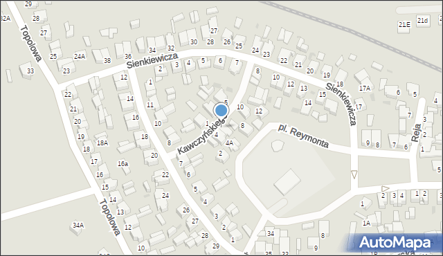 Zbąszyń, Kawczyńskiego, 6, mapa Zbąszyń