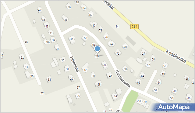 Zblewo, Kasztanowa, 49, mapa Zblewo