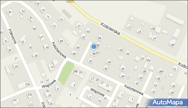 Zblewo, Kasztanowa, 54, mapa Zblewo