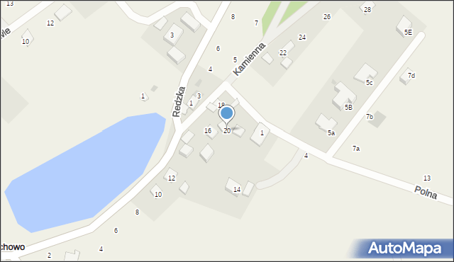 Zbychowo, Kamienna, 20, mapa Zbychowo