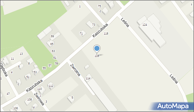 Zbychowo, Kaszubska, 116, mapa Zbychowo