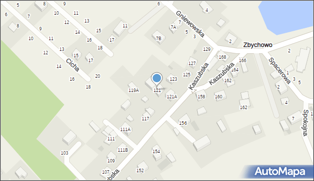 Zbychowo, Kaszubska, 121, mapa Zbychowo