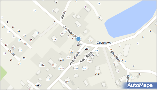 Zbychowo, Kaszubska, 129, mapa Zbychowo