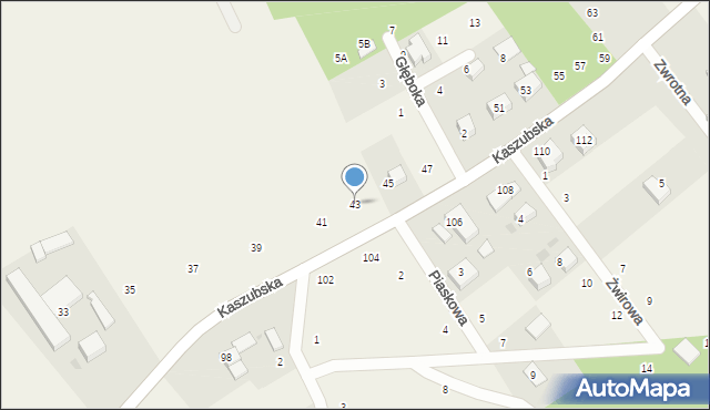 Zbychowo, Kaszubska, 43, mapa Zbychowo