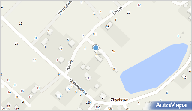 Zbychowo, Kawle, 4, mapa Zbychowo