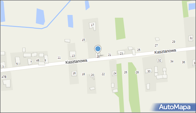 Żdżar, Kasztanowa, 19, mapa Żdżar