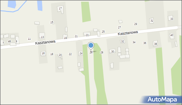 Żdżar, Kasztanowa, 26, mapa Żdżar