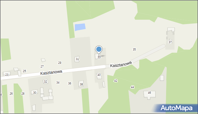 Żdżar, Kasztanowa, 33, mapa Żdżar