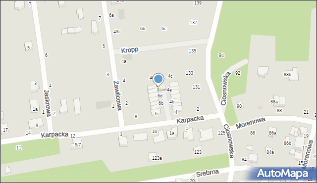 Zgierz, Karpacka, 6e, mapa Zgierz