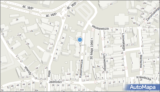 Zielona Góra, Kasprowicza Jana, 3, mapa Zielona Góra