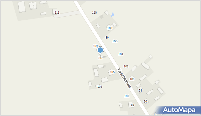 Żmudź, Kasztanowa, 107, mapa Żmudź